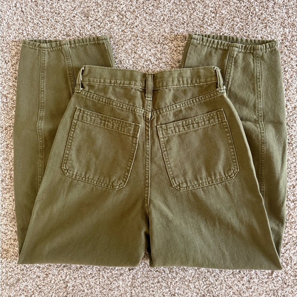 Universal Thread Olive Easy Barrel Utility Pants with Button Front - Picture 5 of 8
